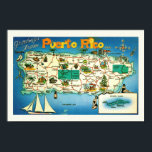 Puerto Rico Vieques Islands Print<br><div class="desc">A wonderful vintage map of Puerto Rico repurposed as an 8x12 print!</div>