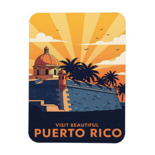 Puerto Rico Vintage travel Magnet