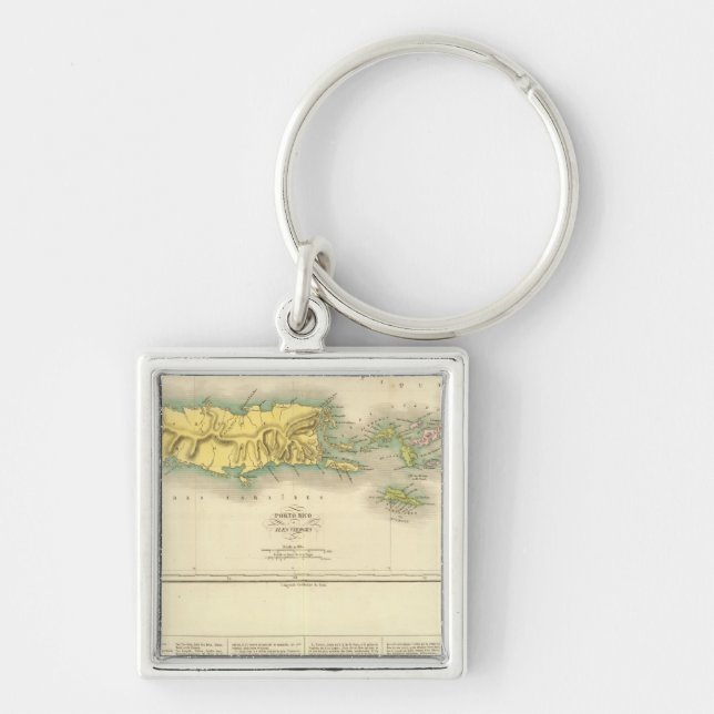 Puerto Rico, Virgin Islands Keychain (Front)
