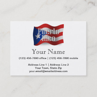 Puerto Rico Waving Flag Business Card