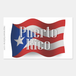 Puerto Rico Waving Flag Sticker