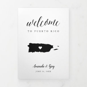 Puerto Rico Wedding Welcome Letter & Itinerary Tri-Fold Programme
