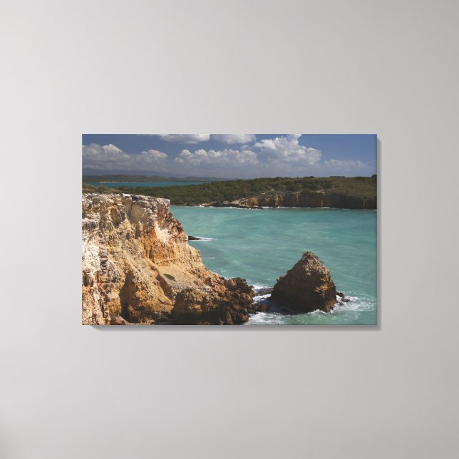 Puerto Rico, West Coast, Cabo Rojo, coastline 2 Canvas Print (Front)