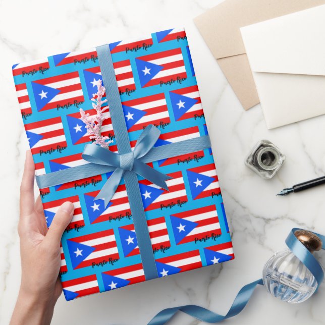 Puerto Rico Wrapping Paper, Flag patriotic Paper (Gifting)