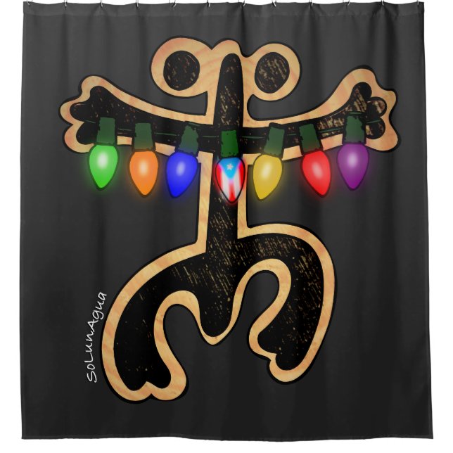 Puerto Rico Xmas Coqui Taino Symbol Boricua Flag (Front)