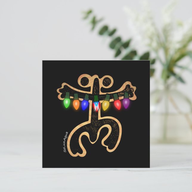 Puerto Rico Xmas Coqui Taino Symbol Boricua Flag (Standing Front)