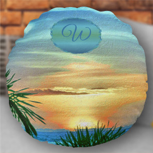 Puerto Sunset 1557 Round Pillow