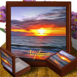 Puerto Sunset 1739 Jewellery Keepsake Box<br><div class="desc">Painting “Puerto Sunset 1739” Collection Hold your valuables in this beautiful keepsake box. Made of lacquered wood, the jewellery box comes in golden oak, ebony black, emerald green, and red mahogany. Soft felt protects your jewellery and other collectibles. Personalize on the product page or click the "Customize" button for more...</div>