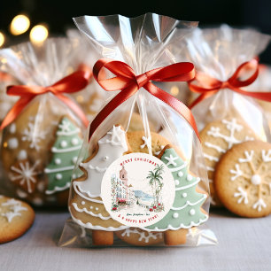 Puerto Vallarta Christmas   Tropical Holiday Classic Round Sticker