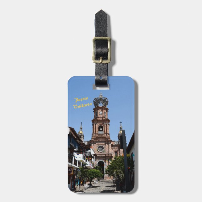Puerto Vallarta Church Luggage Tag (Front Vertical)
