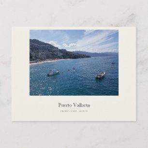 Puerto Vallarta Coast and Fishing Boats Postcard