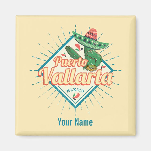 Puerto Vallarta Jalisco Mexico dancing cactus Magnet (Front)