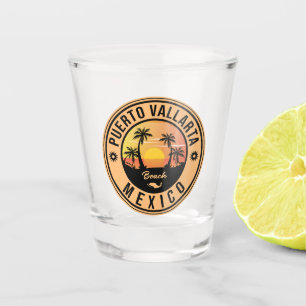 Puerto Vallarta Mexico beach. Mexican Playa Shot Glass