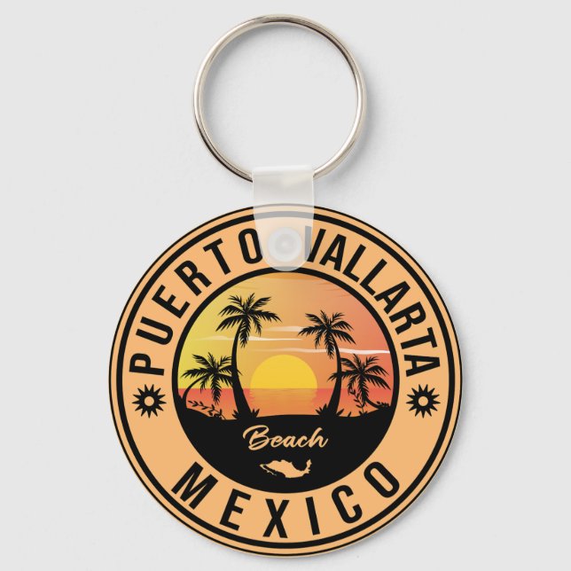 Puerto Vallarta Mexico island. Mexican Playa Keychain (Front)
