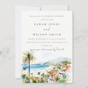 Puerto Vallarta Mexico Scape Wedding Anniversary Invitation