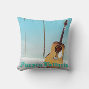 Puerto Vallarta Mexico travel poster Throw Pillow