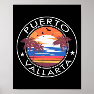 Puerto Vallarta Retro Beach Summer Vacation Trip F Poster