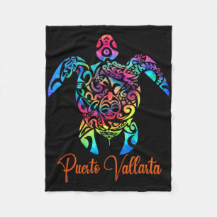 Puerto Vallarta Sea Turtle Family Vacation Summer  Fleece Blanket