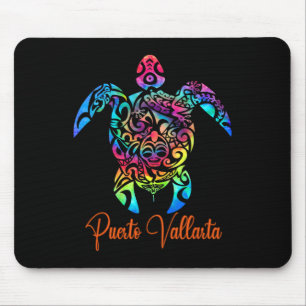 Puerto Vallarta Sea Turtle Family Vacation Summer Mouse Pad