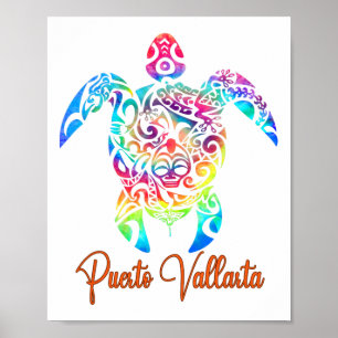 Puerto Vallarta Sea Turtle Family Vacation Summer Poster