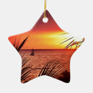 Puerto Vallarta Sunset Ceramic Ornament