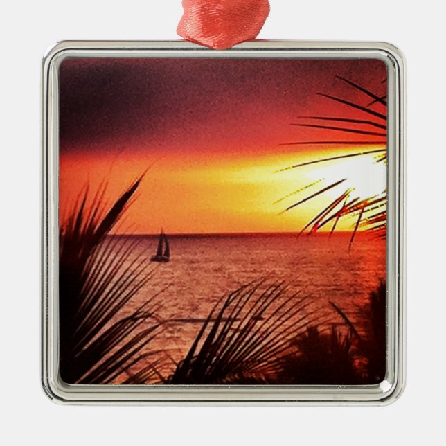Puerto Vallarta Sunset Metal Ornament (Front)
