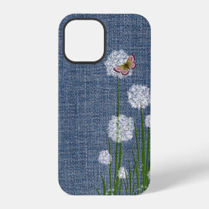 Puff Flowers on Denim Case-Mate iPhone Case