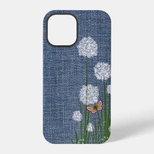 Puff Flowers on Denim iPhone 12 Pro Case