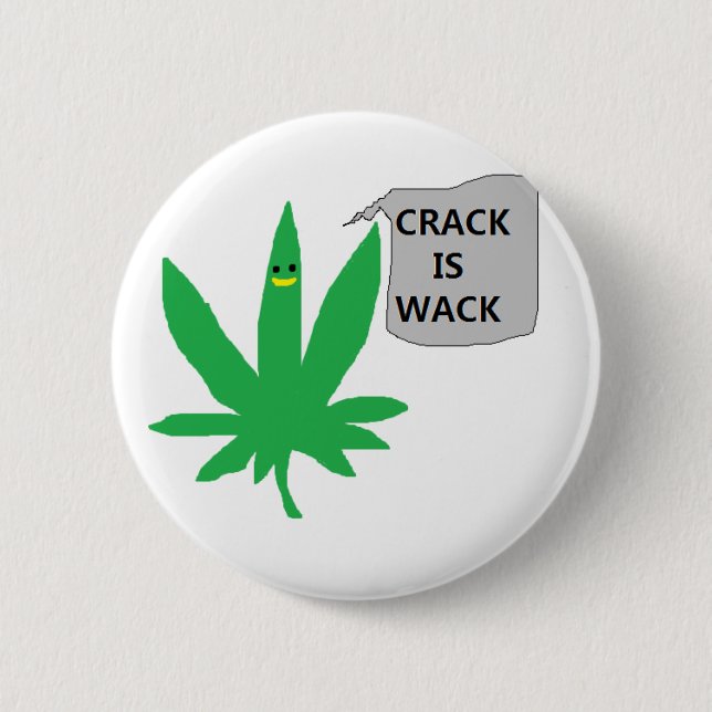 PUFF SAYS "CRACK IS WACK" 2 INCH ROUND BUTTON (Front)