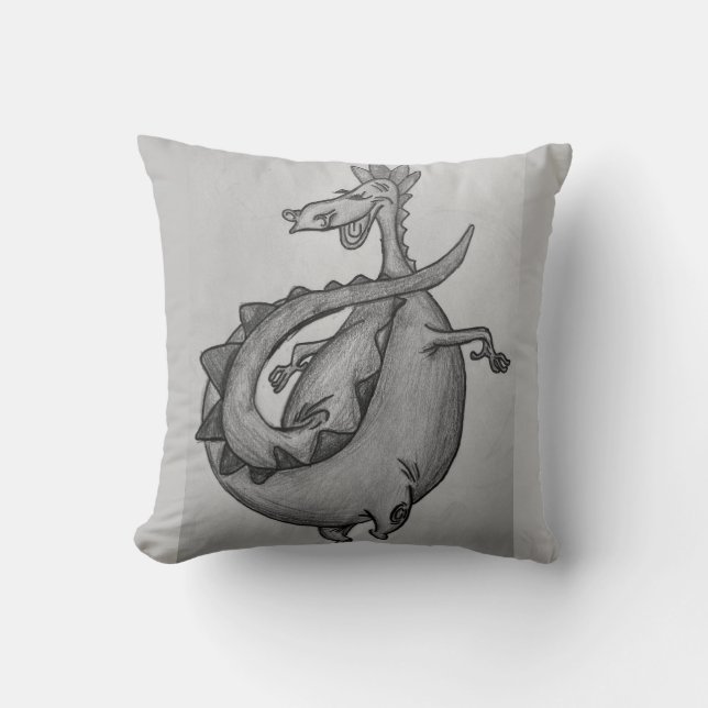 Puff the Magic Dragon Throw Pillow (Front)