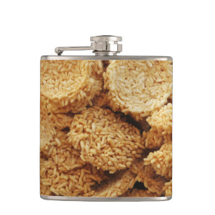 Puffed Rice Cakes ~ Asian Sweets Desserts Food Hip Flask