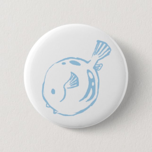 Puffer Fish 2 Inch Round Button (Front)