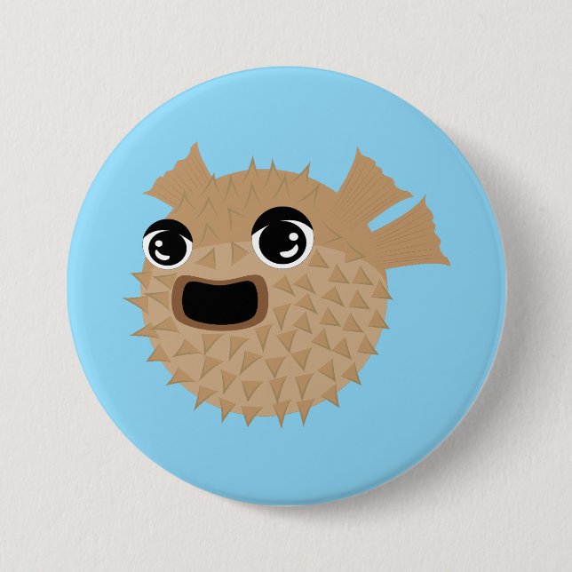 Puffer Fish 3 Inch Round Button (Front)