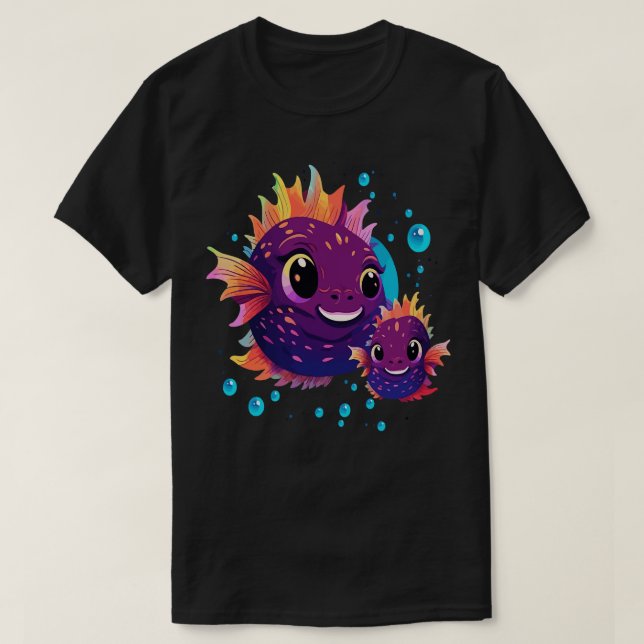Puffer Fish Fathers Day T-Shirt (Design Front)