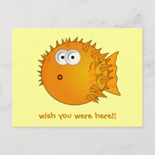 Puffer fish - funny sayings postcard
