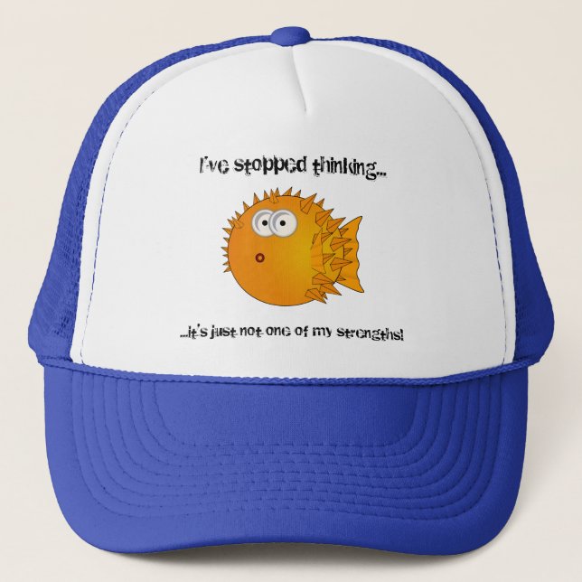 Puffer fish - funny sayings trucker hat (Front)