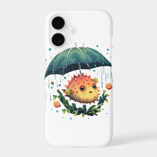  Puffer Fish Rainy Day With Umbrella