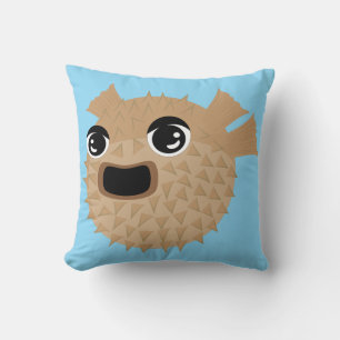 Puffer Fish Throw Pillow
