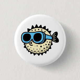 Pufferfish 1 Inch Round Button
