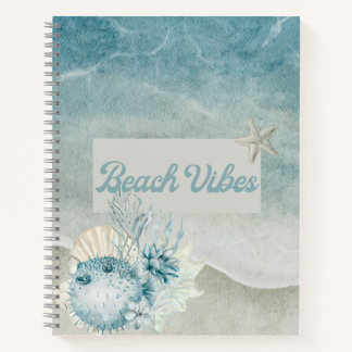 Pufferfish Beach Theme Spiral Notebook