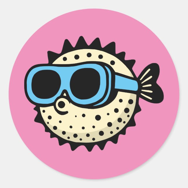 Pufferfish Classic Round Sticker (Front)