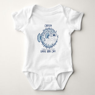 Pufferfish Handle with Care Baby Bodysuit