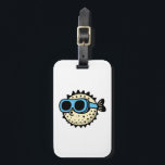 Pufferfish Luggage Tag<br><div class="desc">Cute Pufferfish wearing swimming goggles. All colors can be changed.</div>