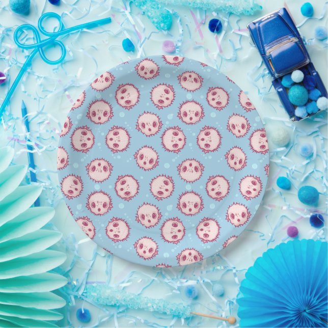 Pufferfish  paper plate (Party)