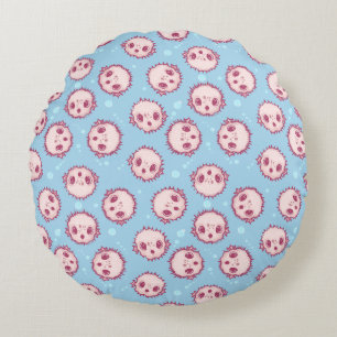Pufferfish round pillow