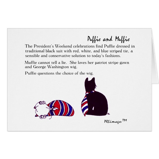 Puffie and Muffie President's Weekend Card (Front Horizontal)