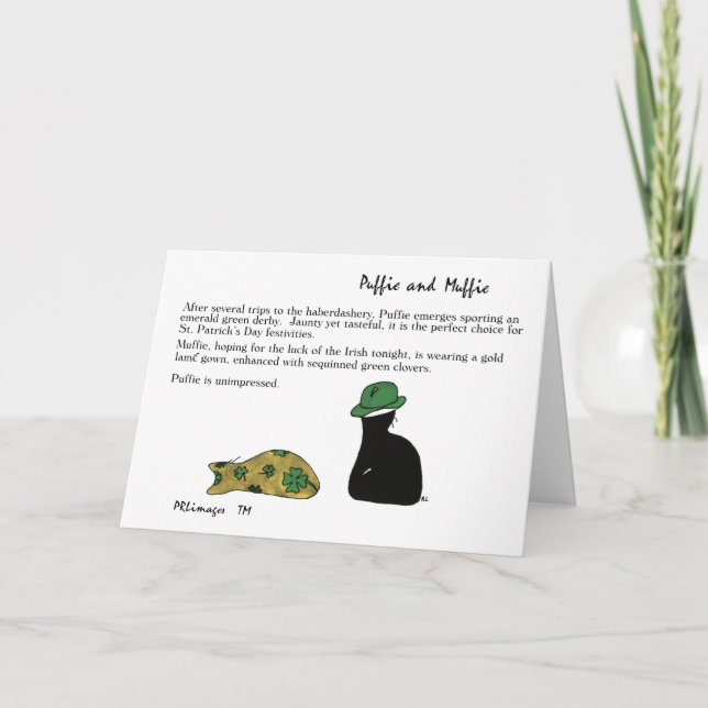 Puffie and Muffie St. Patrick's Day Card (Front)