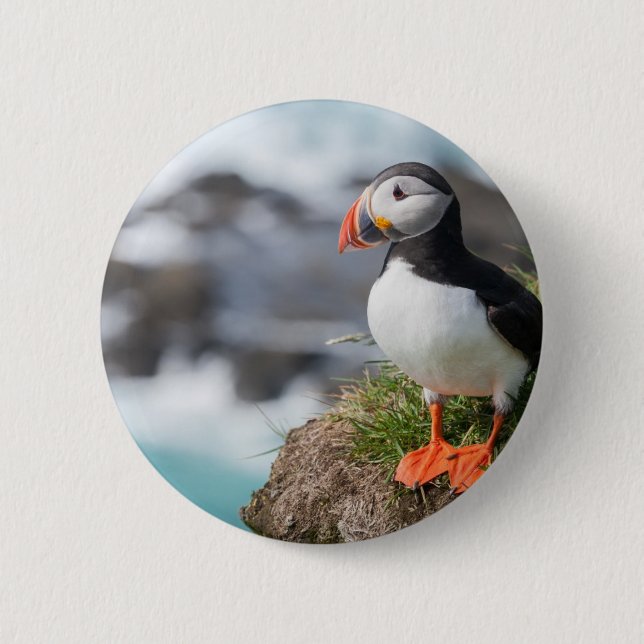 Puffin 2 Inch Round Button (Front)
