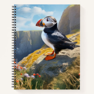 Puffin Animal Bird Wildlife Wilderness Colourful Notebook