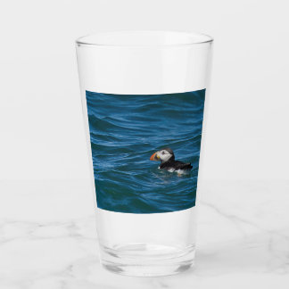 Puffin at sea photo print jigsaw puzzle glass